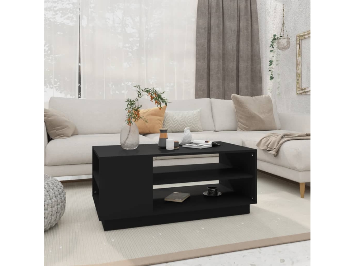 Mesa de Centro Apoyo 102X55X43 cm Aglomerado Negro Lovely Home
