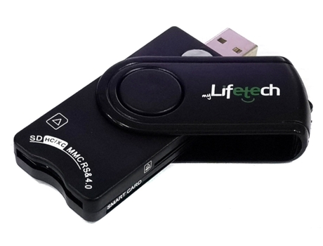 Lector de tarjetas de índice LIFETECH Todo en uno compatible con el DNI y las tarjetas inteligentes USB 2.0