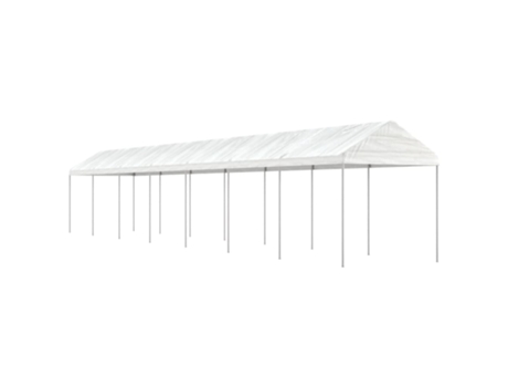 Cenador con techo polietileno blanco 15.61x2.28x2.69 m VIDAXL