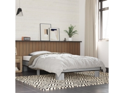 Estructura Cama Madera Ingeniería Metal Gris Sonoma 100x200 Cm