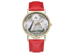 Reloj De Pulsera De Cuarzo Para Mujer, Elegante Y Casual, Con Correa De Cuero Luminiscente Naranja.