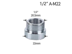 Adaptador De Reparación De Desagües De Acero Bronce De 1/2" A M16, M18, M20, M22, M24 Y M28 Para Cocina Y Baño.