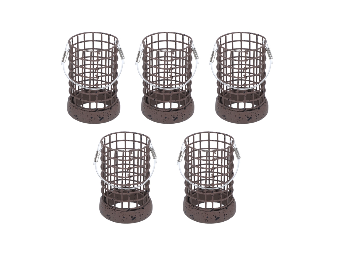 Jaula Para Cebo De Pesca Ligera De Metal Resistente Rápido Hundimiento 50g 5pcs Cesta Trampa Alimentadora