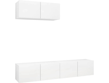 Conjunto 3 Mueble para la televisión VIDAXL Blanco Madera contrachapada (80x30x30 cm)