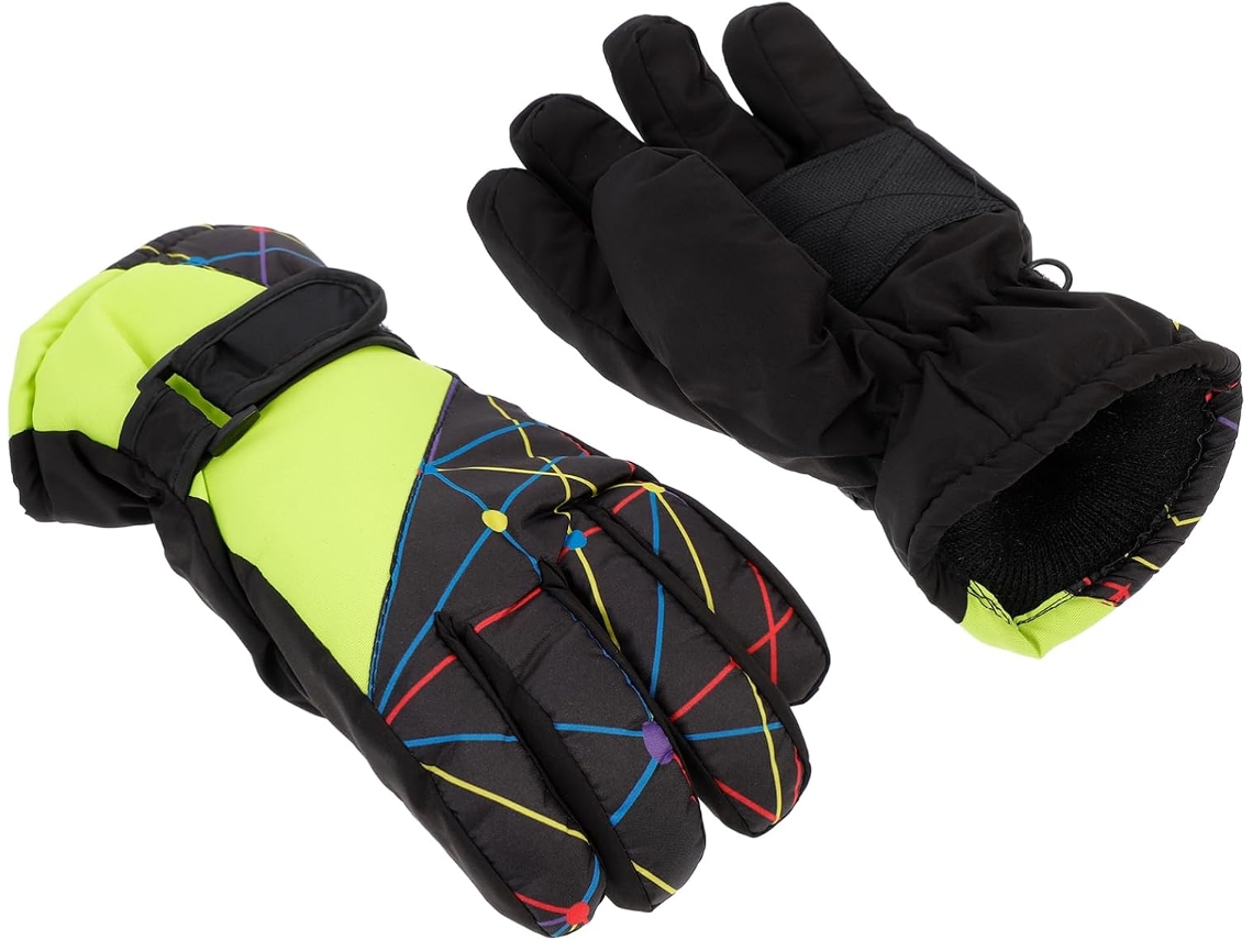 Luvas De Esqui Para Meninos E Meninas, Luvas De Montanhismo Isoladas, Impermeáveis E Respiráveis Com Alça De Pulso.