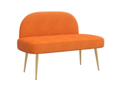 Vidaxl Banco Tapizado Con Respaldo Naranja 110 X 60 X 76 Cm