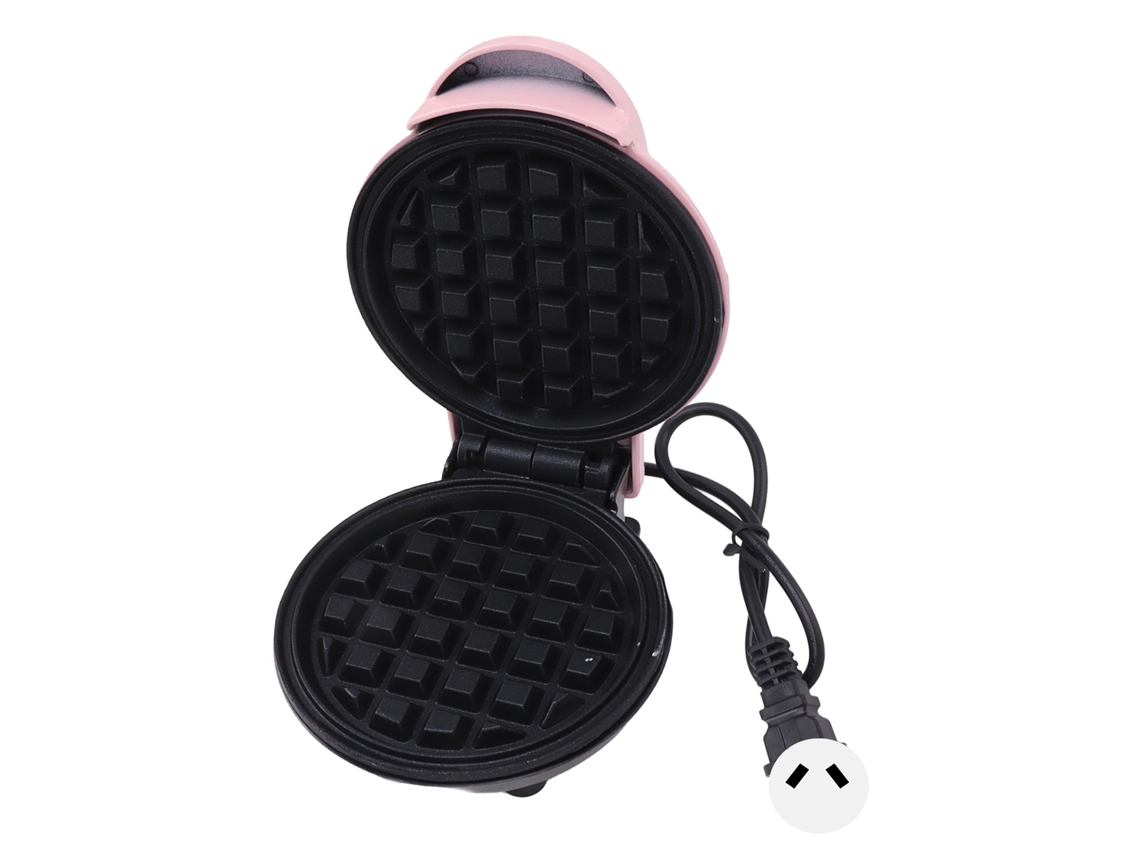Mini Gofrera Redonda Antiadherente Multiusos Para Desayunos, 220 V, Color Rosa.