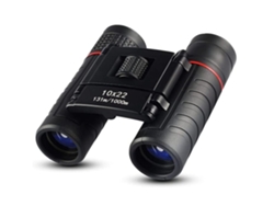 Binóculos Para Crianças Adultos 10x22 De Alta Resolução Óptica Real Mini Telescópio Dobrável À Prova De Choque Binocular Compacto Preto Facpoet