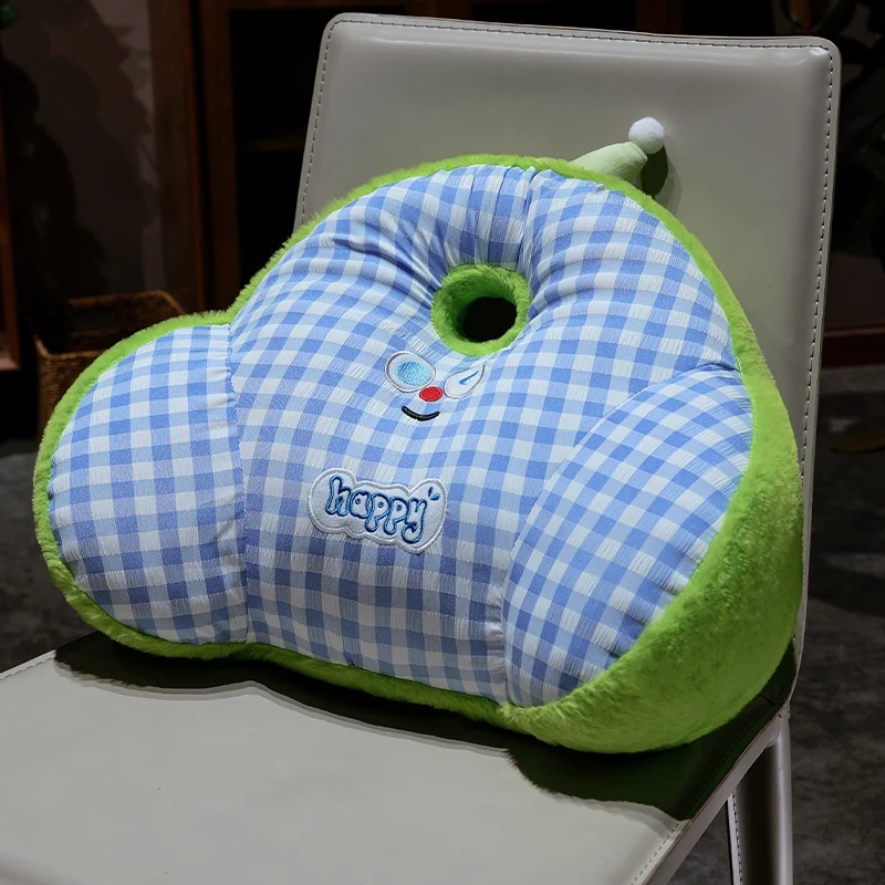 (verde Y Azul, 40 Cm) Almohada De Conejo A Cuadros Para Adultos, Cojín Adorable