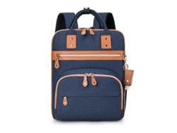 Bolso para Portátil para Mamá y Bebé con Carga USB y Cochecito Colgante Azul SIURN