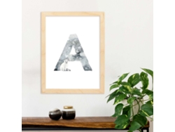 Póster NACNIC de Letra A. Estilo Invierno con Imagenes do Alfabeto.