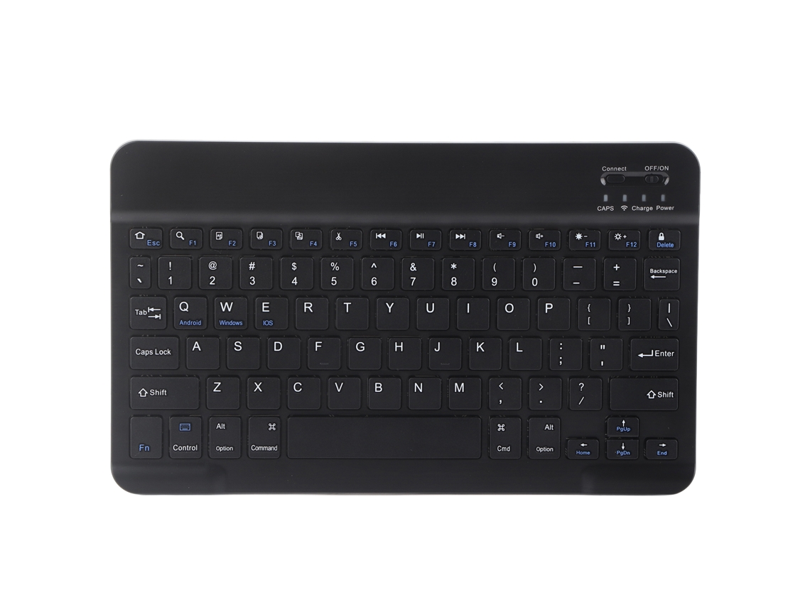 Teclado Inalámbrico Bluetooth Ultra Ancho Y Ligero De 10 Pulgadas Para Android, Ios/windows, Color Negro.