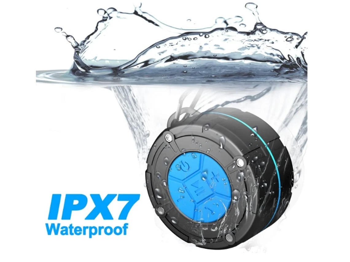 Altavoz de ducha Bluetooth 5.0 IPX7 resistente al agua, radio de baño negra Yizhood