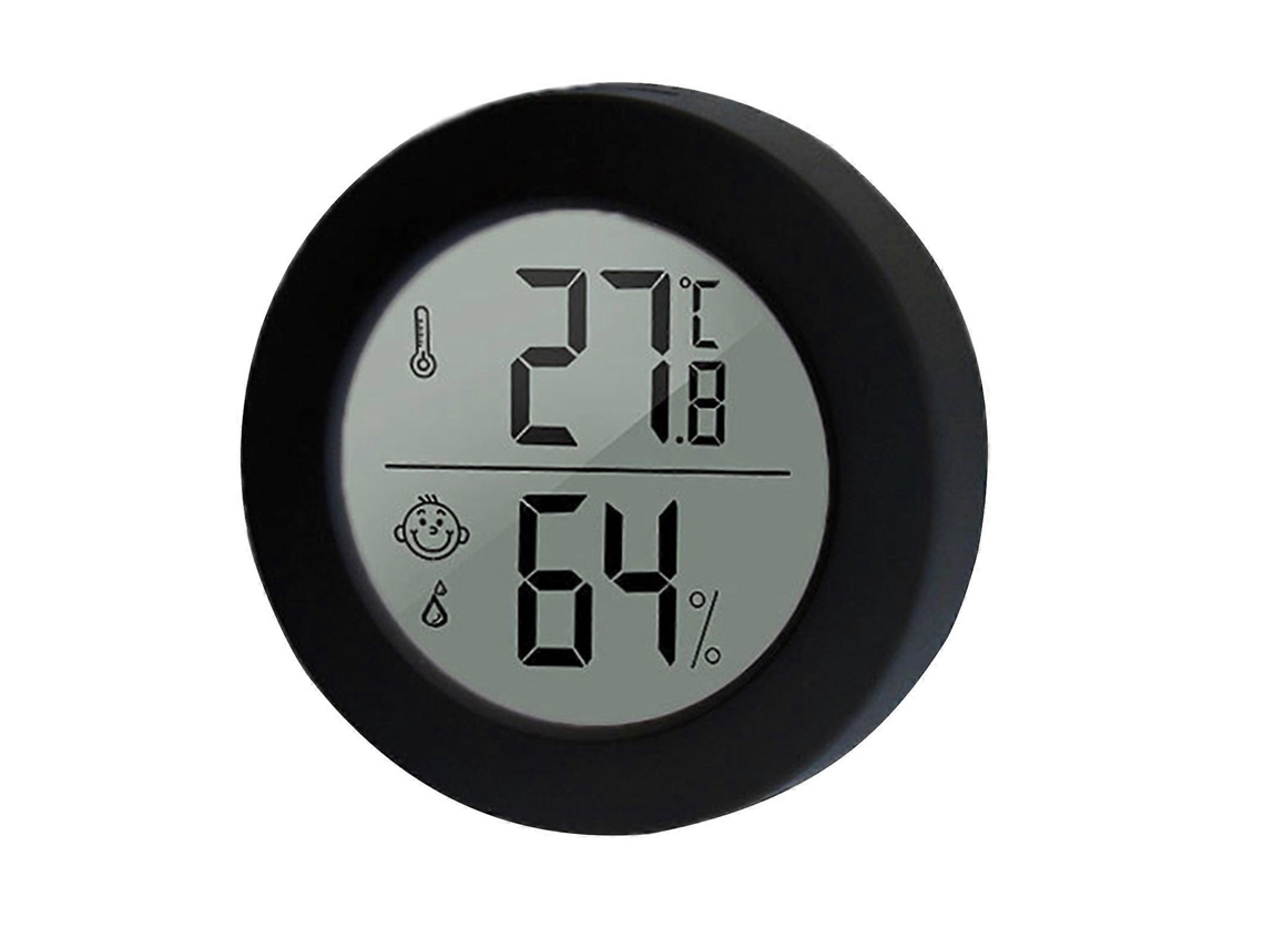 Mini termómetro e higrómetro redondo para interiores con pantalla LCD, medidor de humedad y comprobador digital de temperatura ambiente. Nostalgia88