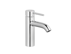 Mezclador monomando de lavabo Kludi Bozz, altura del caño: 100 mm, válvula de descarga a presión, 382880576, color cromo