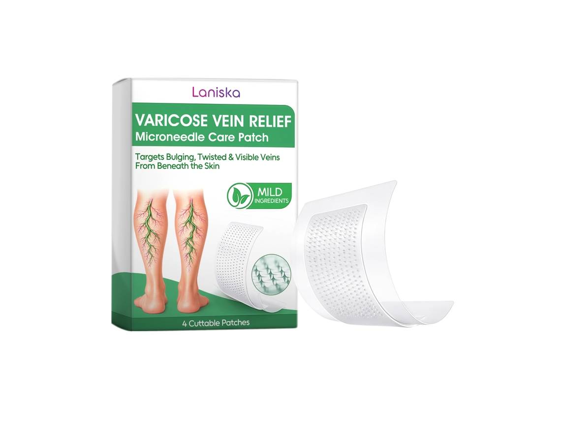Parche de microagujas para un cuidado cómodo de las piernas.
