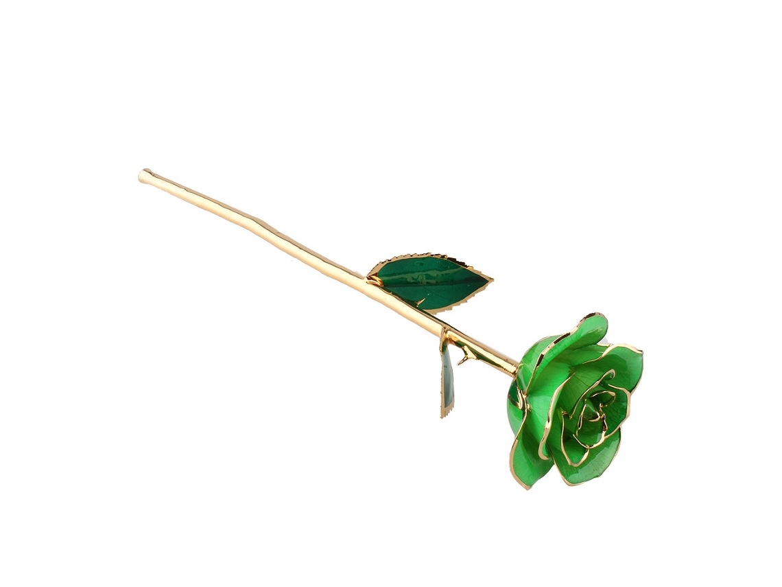 Rosa Verde De Oro De 24 Quilates, Bañada En Oro, Rosa Real Preservada, Regalo Artesanal De Amor Eterno.