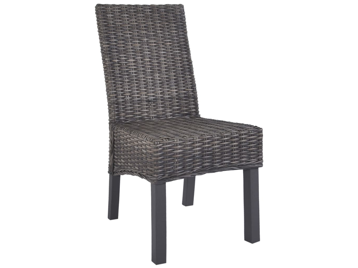 Maison Exclusive - Sillas De Comedor 4 Unidades Ratán Kubu Y Madera Mango Marrón