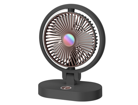 Ventilador de mano, batería de larga duración, motor sin escobillas, ajuste de aire de 4 velocidades, negro BISBISOUS