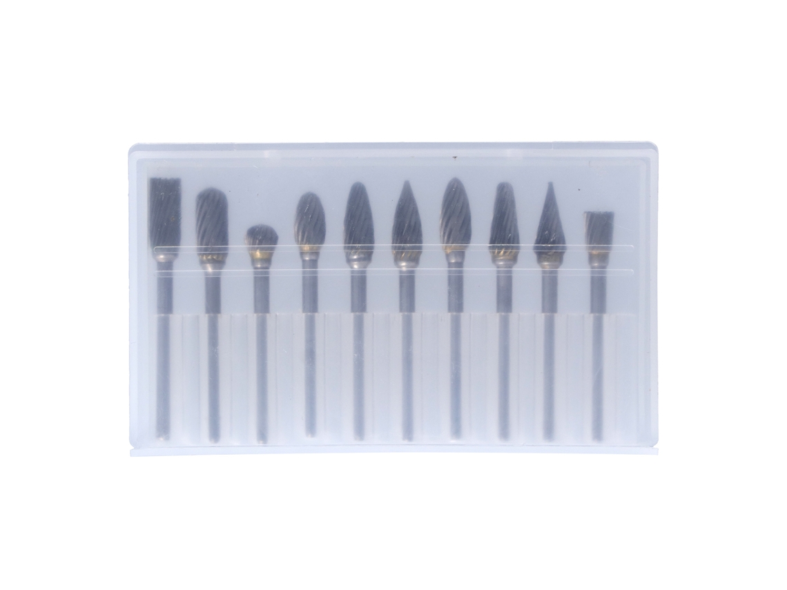 Juego De 10 Limas Rotativas De Carburo De Tungsteno Para Carpintería Con Estuche Transparente.