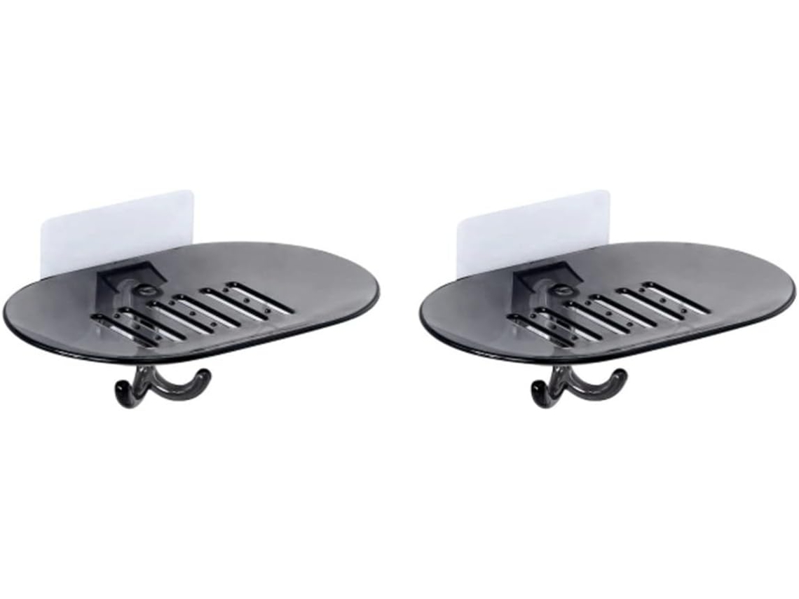 Caja de almacenamiento de pared Slowmoose de 2 piezas con drenaje, sin necesidad de taladrar, para baño