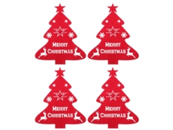 Juego de 4 portacubiertos navideños de fieltro para cubiertos Nostalgia88