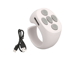 Anel Inteligente Controle Bluetooth 5.3 Controle Remoto Gire Páginas Tiktok Livro Eletrônico Branco