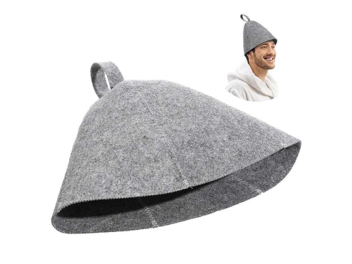 Rebe-2 Gorros De Sauna De Lana Gruesos Cómodos Ligeros Para Baño Y Ducha Unisex 32x24x0.5cm Gris