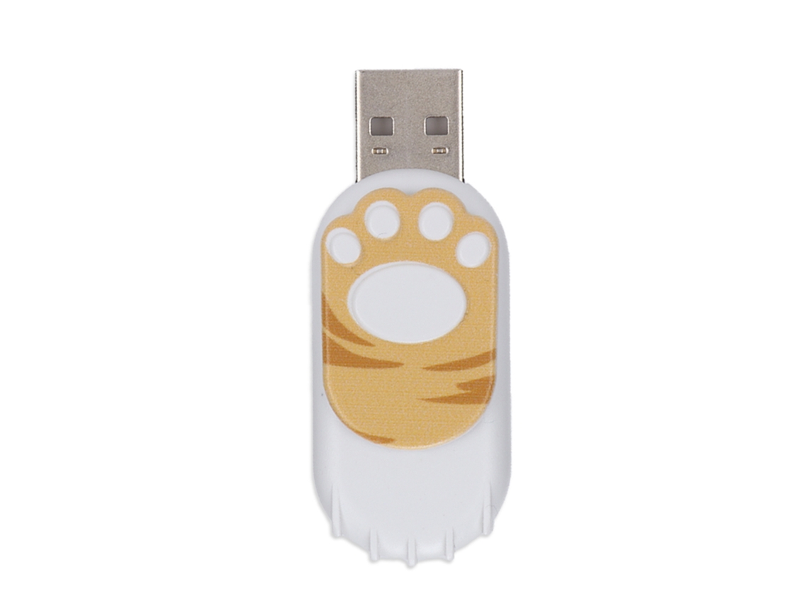 Memoria Usb Gato Pata Flash Drive 16gb Amarillo Almacenamiento Grande Para Computadora Portátil