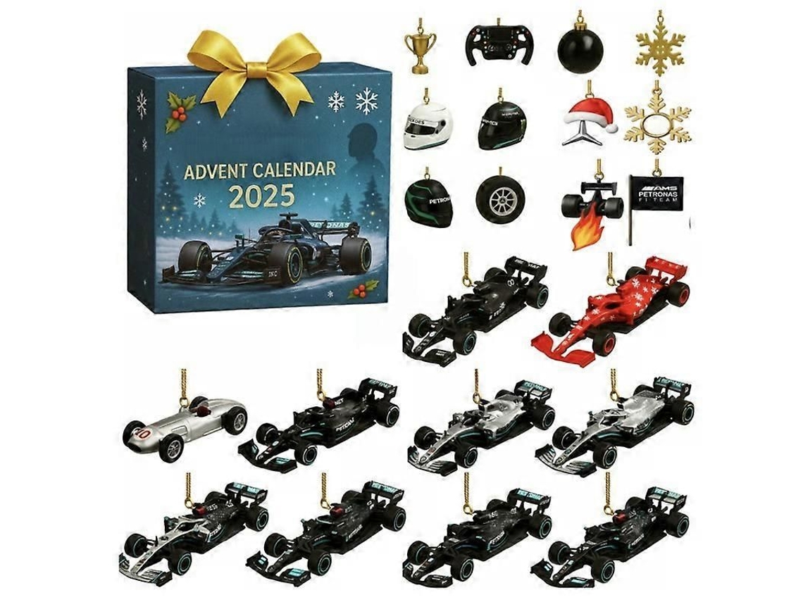 Calendario Adviento F1 - Caja Sorpresa De Navidad Con Temática De Carreras Para Niños De 7 A 14 Años.