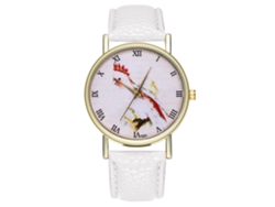 Reloj Analógico De Cuarzo Para Hombre Con Correa De Pu Estilo Casual Blanco