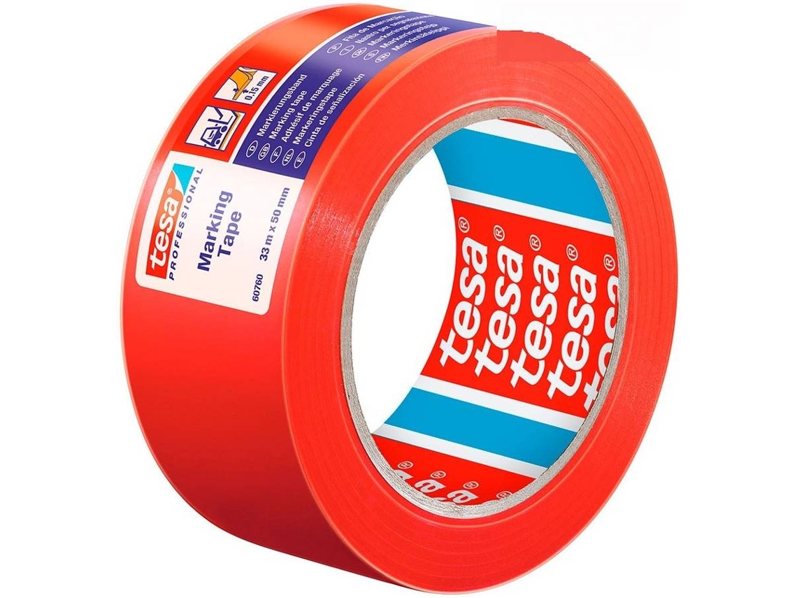 Cinta TESA Señal Adhesiva Roja 33M x 50mm 60760