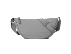 Bolso pequeño (gris) plisado de tela lavada, sencillo y ligero, para llevar al hombro, con cordón ajustable.