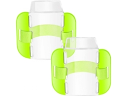 2026rebe-2 Unidades Porta Insignias De Brazo Ajustable Para Personal De Seguridad Y Emergencias, Reflector Y Resistente Al Agua Verde