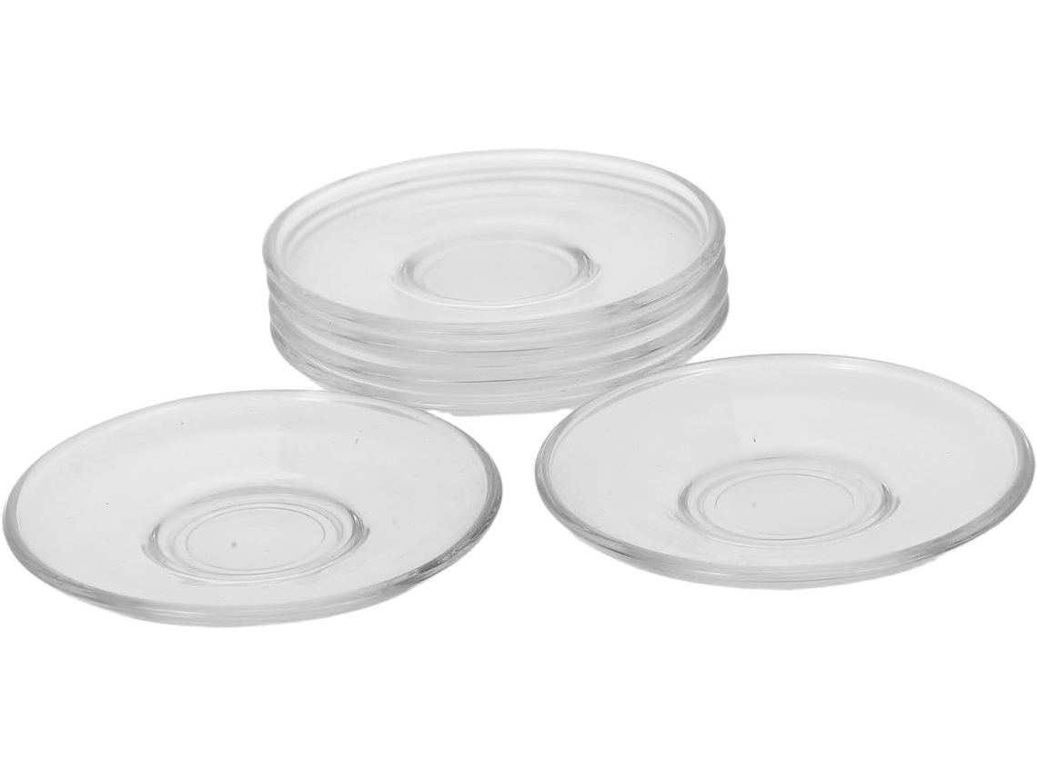 Conjunto De 6 Pires Decorativos De Vidro Transparente Com Acabamento Refinado.
