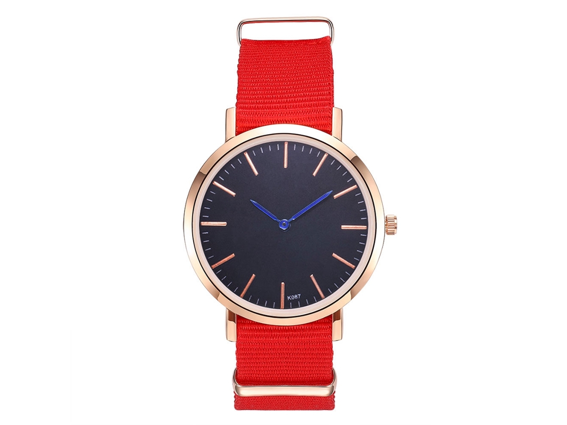 Reloj Quartz Zhoulianfa K087-me2 Rojo Para Caballero Dama Nylon 2018