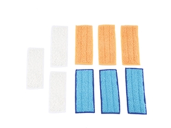 9 Cabezales De Microfibra Lavables Para Fregonas Planas Con Pulverizador - Blanco, Naranja, Azul