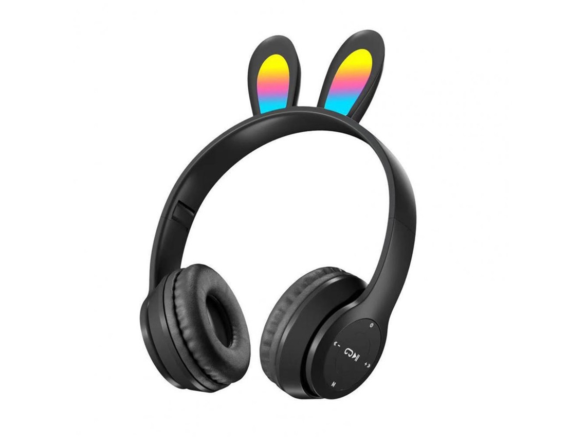 Auriculares Inalámbricos Efecto Luz Rgb Estéreo Envolvente Plegable Inteligente YIZHOOD Bluetooth Negro
