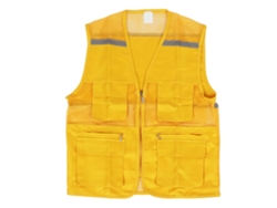 Chaqueta amarilla para voluntarios con múltiples bolsillos para eventos, talla XL