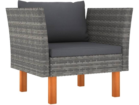 Sofá VIDAXL Gris Poli Ratán (72.5x64.5x67 cm)