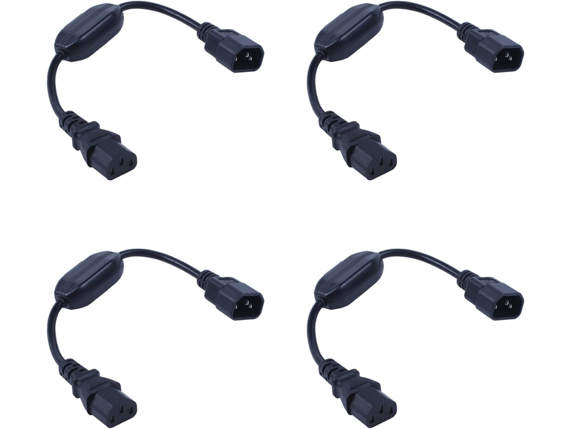 4 Cables Pdu Especiales Iec 320 C14 A C13 Con Interruptor De Encendido/apagado, 30 Cm, Color Negro
