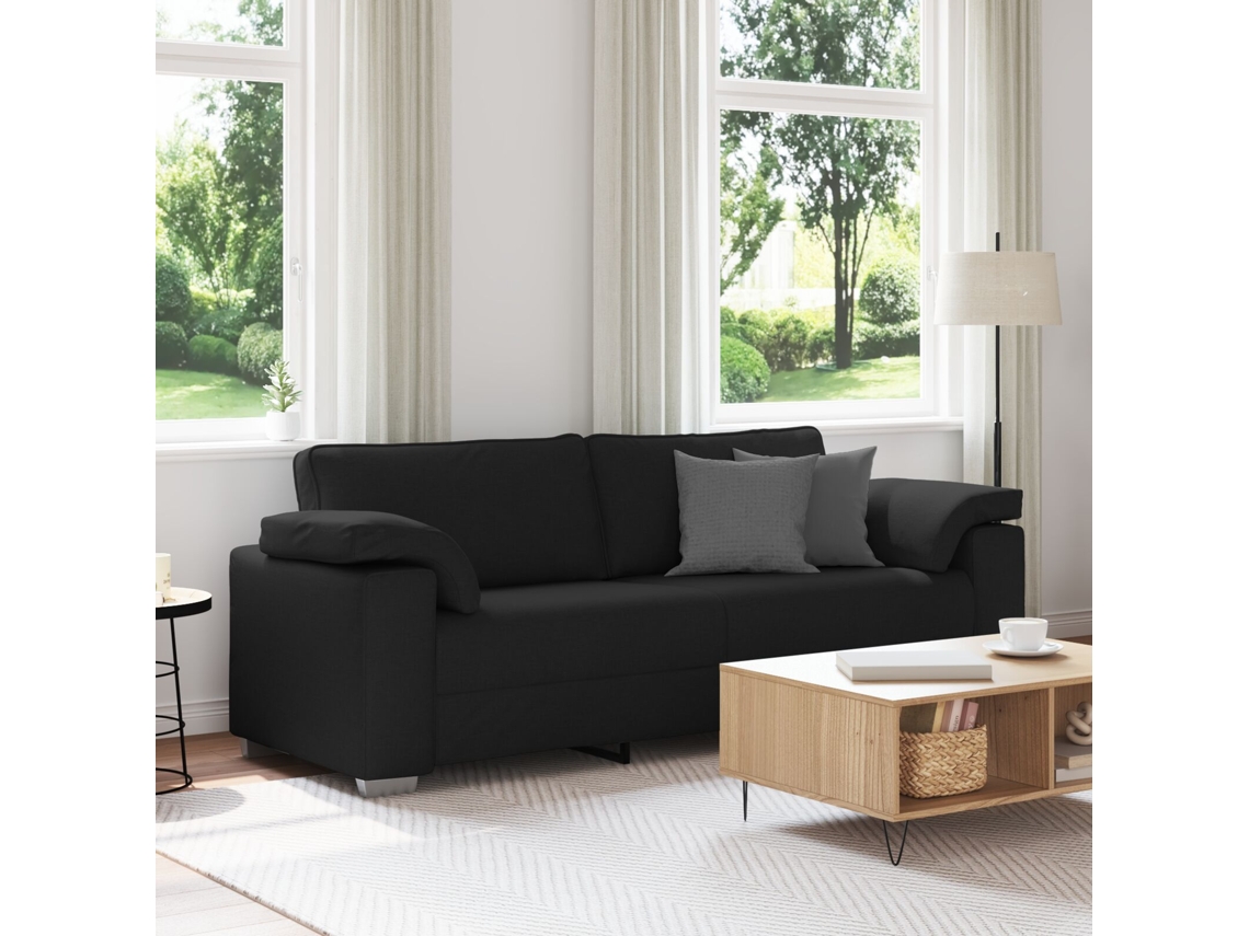 Sofá Negro Metal 219 X 77 X 82 Cm Sofá De Exterior Rectangular