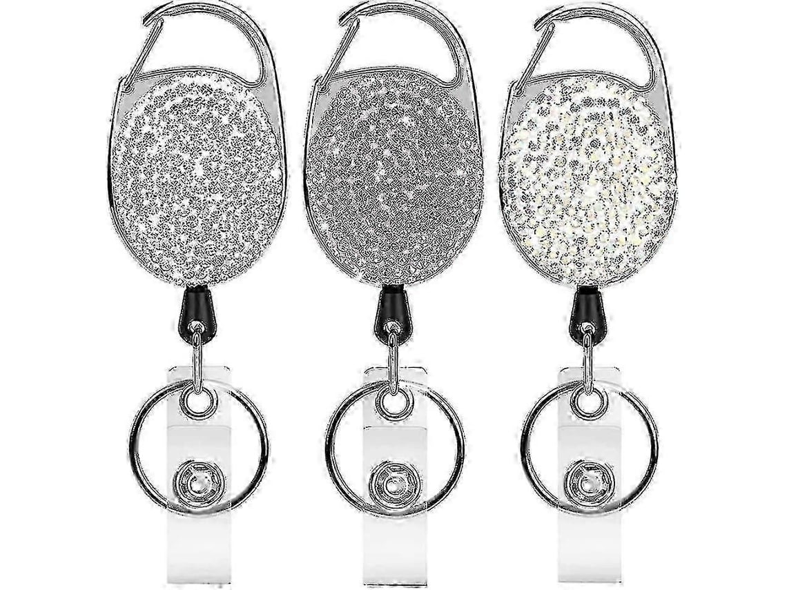 Porta-crachá Com Cordão Retrátil Para Chaves - Conjunto De 3 Chaveiros