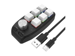 Teclado RGB con macroprogramación y botones personalizados, 6 teclas, 1 botón, miniteclado para juegos, copia y pega, Bluetooth, blanco Everley891