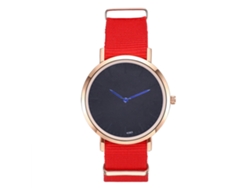 Reloj De Pulsera De Cuarzo Para Hombre Con Correa De Nailon Negra Y Manecillas Azules (rojas).