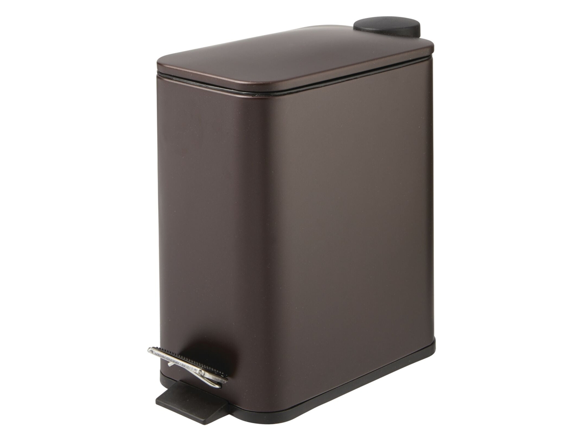 FNINIJEDE Lata De Lixo Metálica Slim 1,3 Galões/5 L Com Tampa E Balde Para Saco Bronze