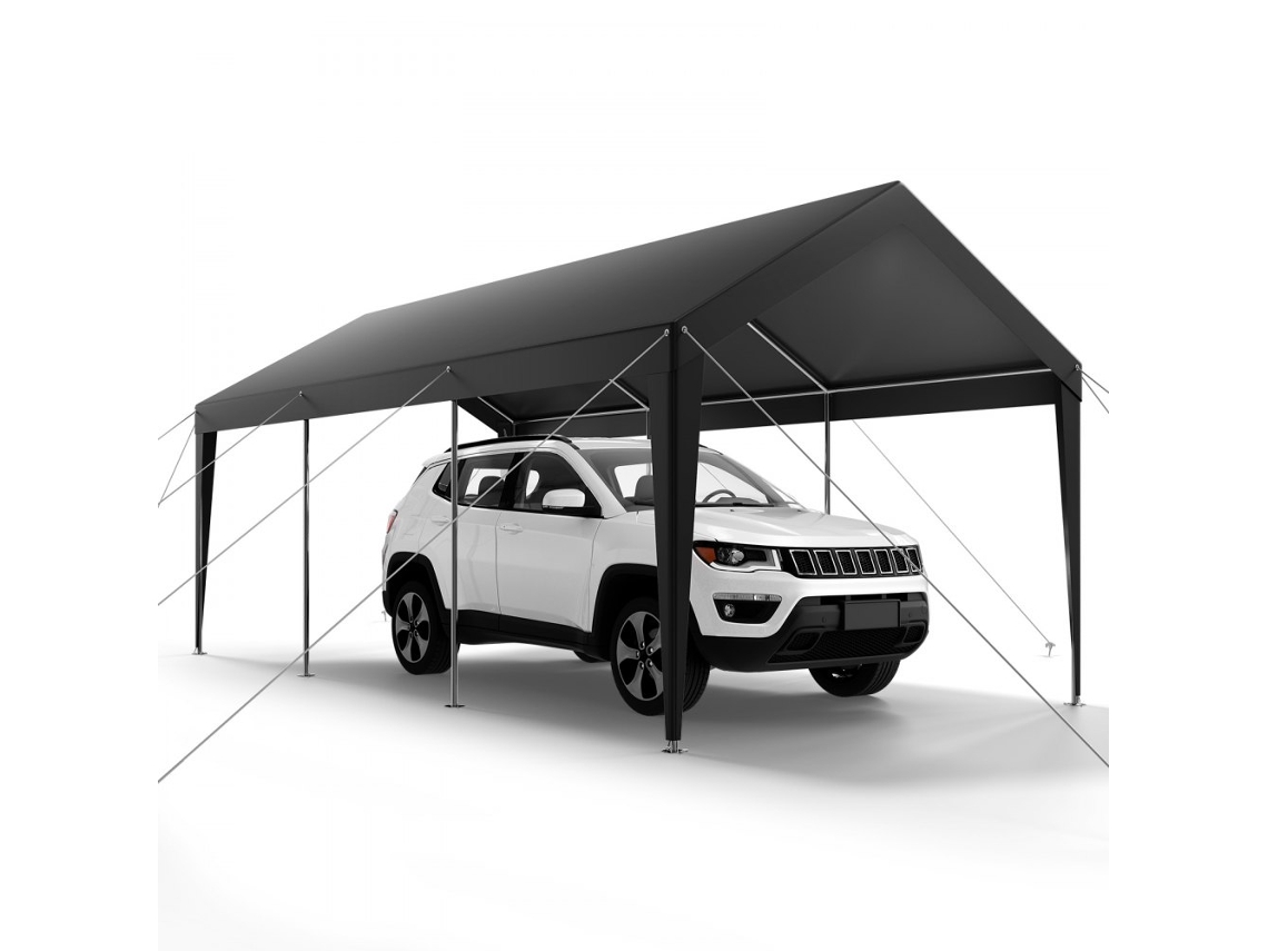 Carpa Garaje 3,05x6,09x2,87m Estructura de Acero Galvanizado Lona PE Impermeable UV Tekmaquinas