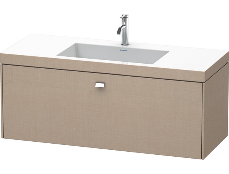 Lavamanos DURAVIT Brioso c-bonded con base mural 120,0x48,0 cm 1 cajón sin rebosadero con banco para grifos 1 agujero para grifos