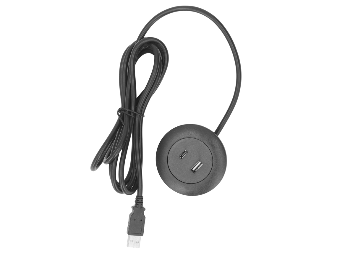 Enchufe Redondo Integrado Para Mesa O Sofá, Usb Tipo C 5v, 4,5 Cm, Abs