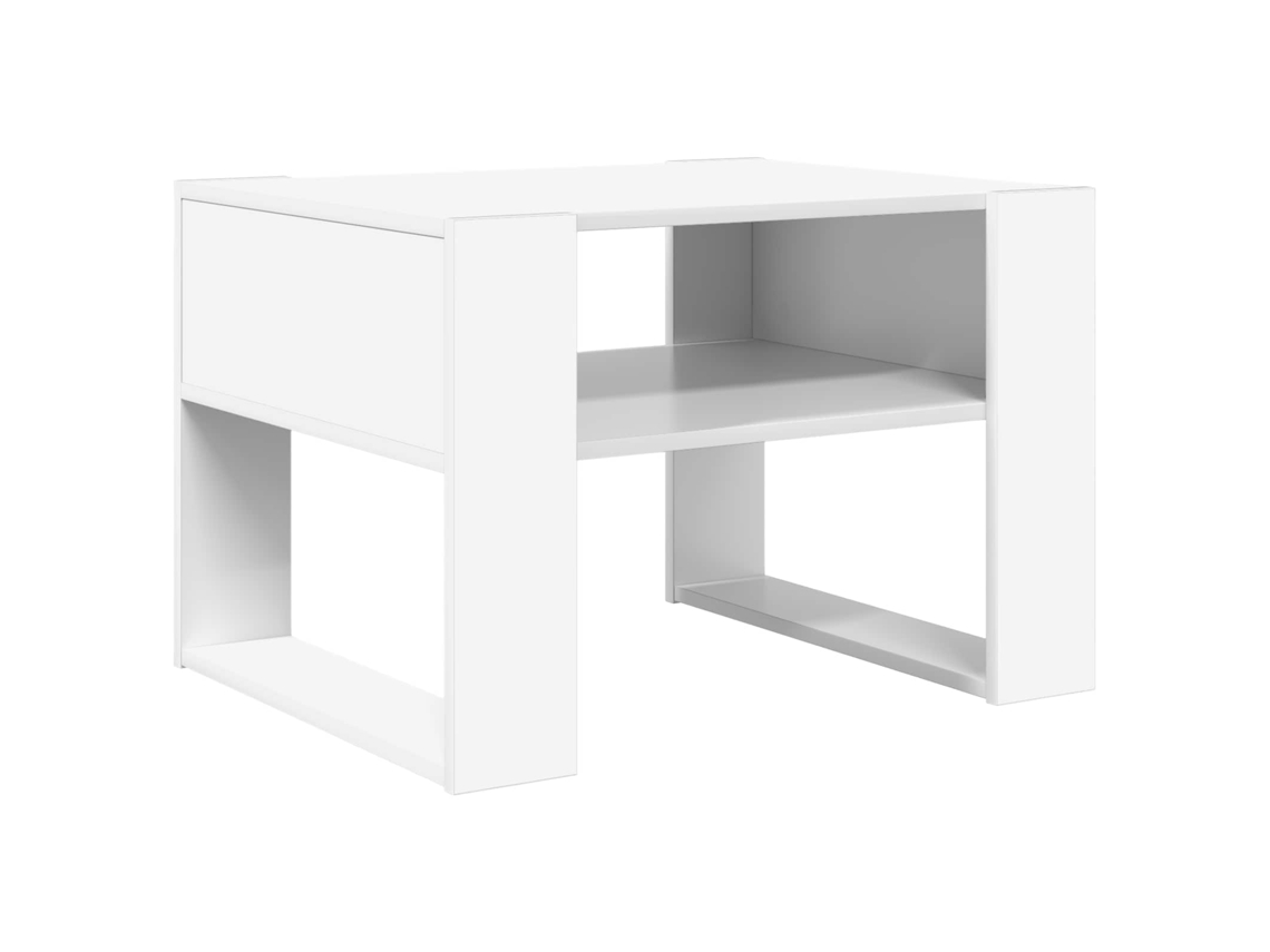 Mesa de centro/auxiliar blanca de 66 x 53 x 45 cm, madera tratada HARLANV1